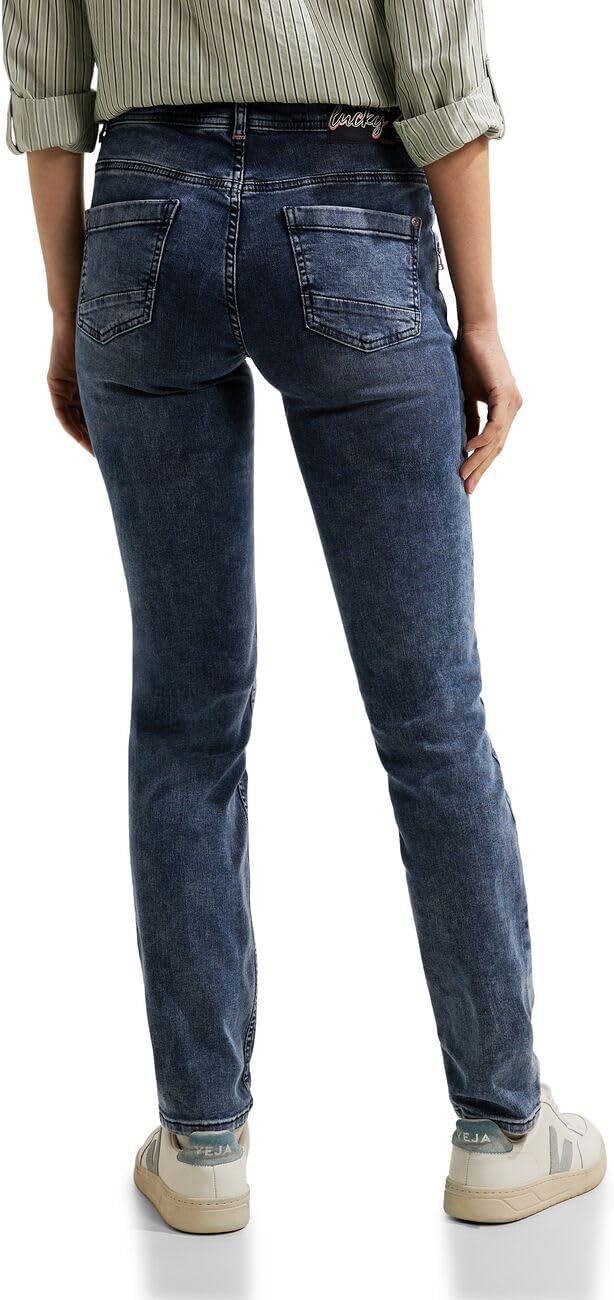 Cecil Damen Jeanshose Slim 30W / 32L Dark Blue Black Washed, 30W / 32L Dark Blue Black Washed