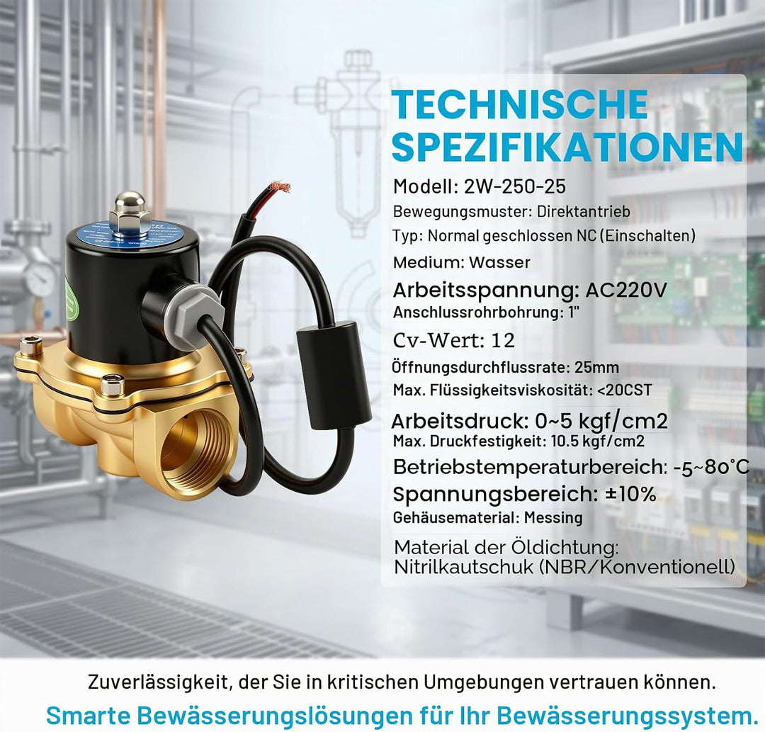 Heschen Messing Elektrisches Magnetventil, 2W-250-25J, PT1", AC220V, Direct Action Wasser Air Gas, N