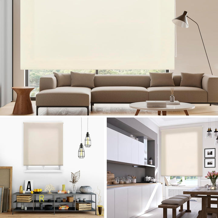 Blindecor Ara | Lichtdurchlässiges Rollo | Beige | 90 x 175 cm (BxH) | Stoffgrösse 87 x 170 cm | Rol
