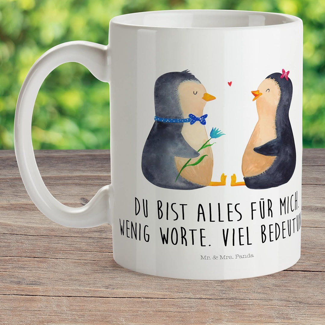 Mr. & Mrs. Panda Pott Pinguin Pärchen - Geschenk, Hochzeit, Plastikbecher, Kunststoffbecher, Kindert