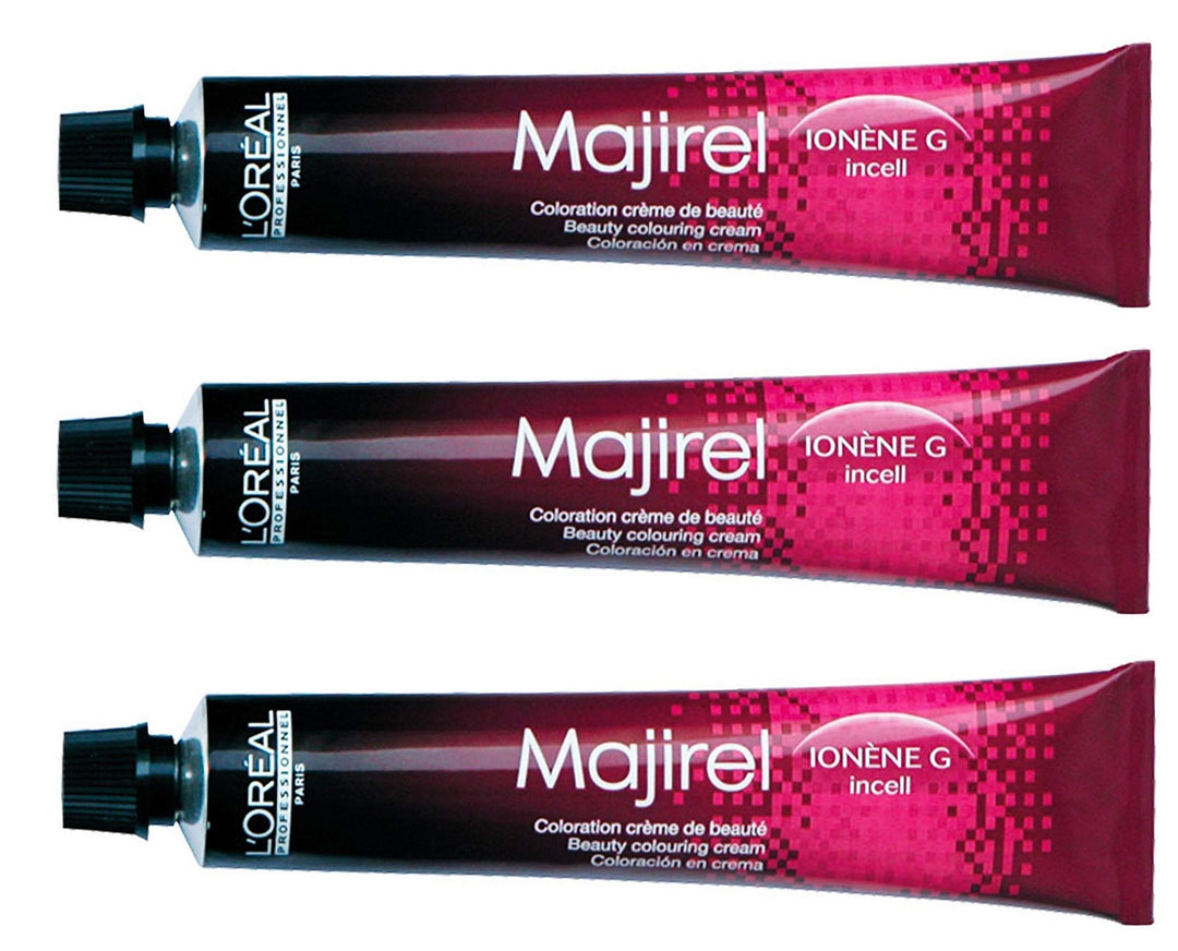 3x Loreal Majirel 6,8 Dunkelblond Mokka Creme Haarfarbe - 50ml elfenbein 50 ml (3er Pack), elfenbein