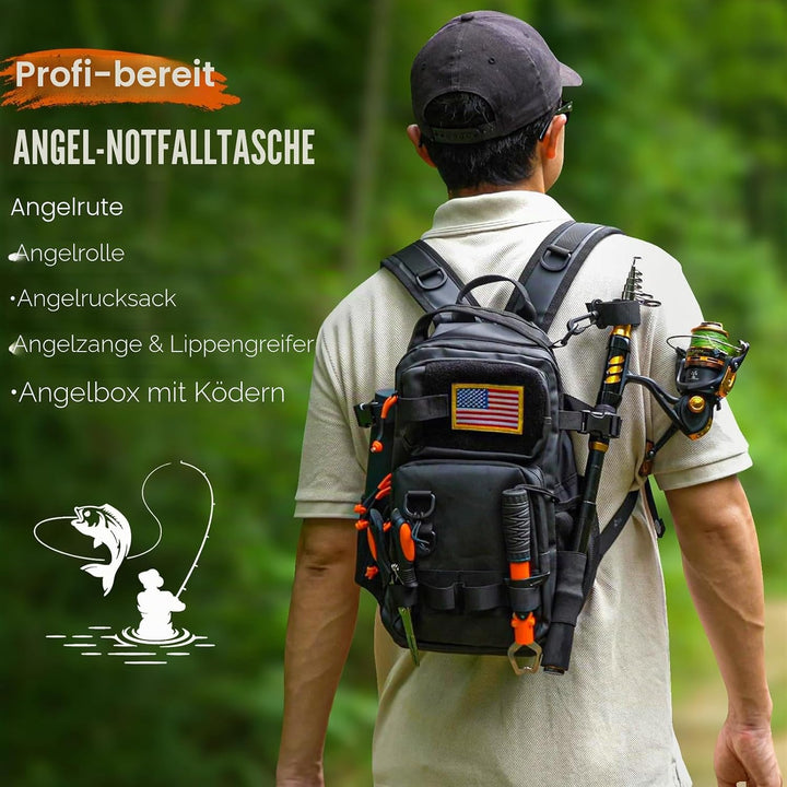 THKFISH Angelrute und Rolle Combo mit Rucksack, Teleskop-Angelrute Spinnrolle Kit mit Angelködern, Z
