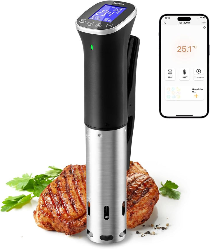 Sous Vide, Sous Vide Stick ISV-300W WLAN Professioneller Küchenroner, 0-90℃ Niedertemperaturgaren |