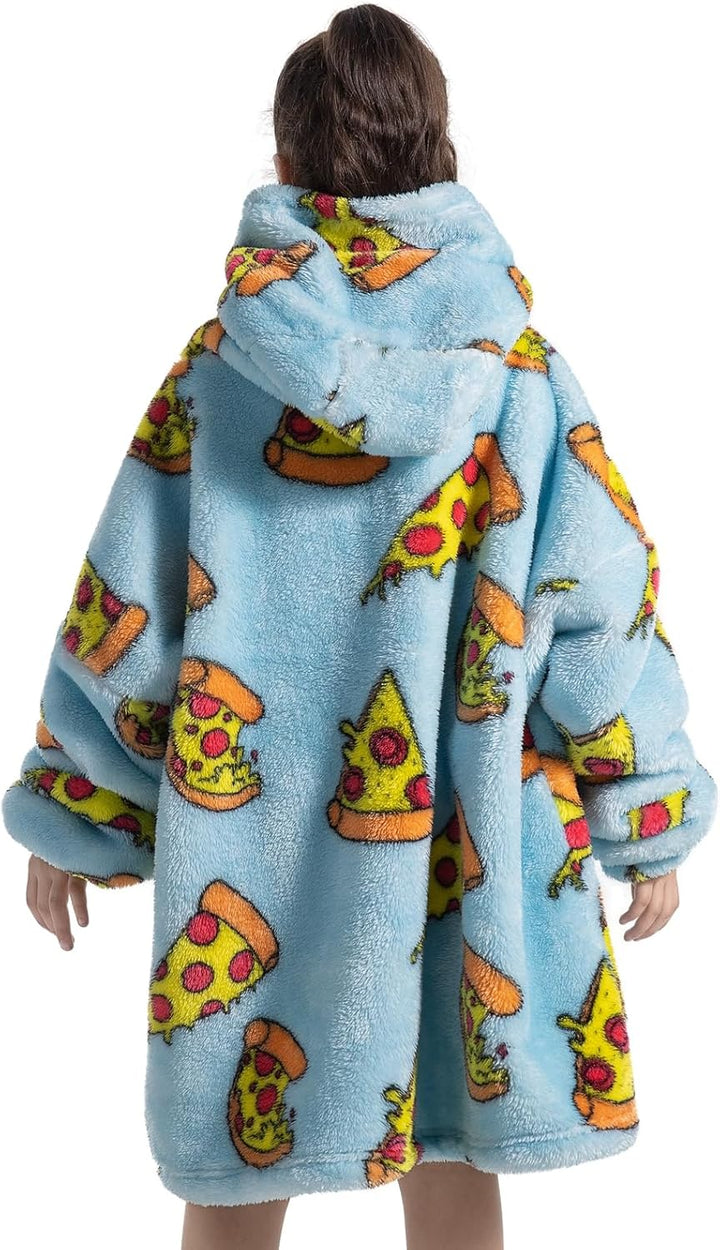 Ruiuzioong Kinder Übergrosse Kapuzenpullover,Super Weich Warmes Bequeme Tragbare Decken Sweatshirt f