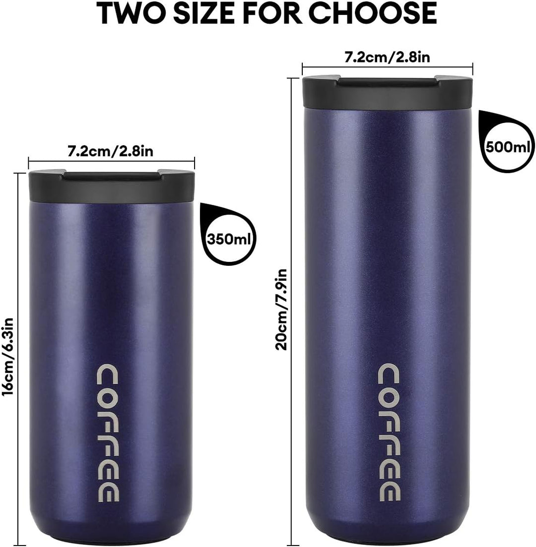 lalafancy Thermobecher 350ml/500ml Kaffeebecher-to-go, Isolierbecher Edelstahl Travel Mug Wiederverw
