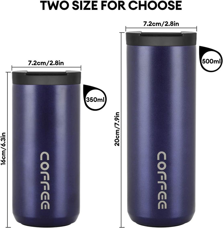 lalafancy Thermobecher 350ml/500ml Kaffeebecher-to-go, Isolierbecher Edelstahl Travel Mug Wiederverw