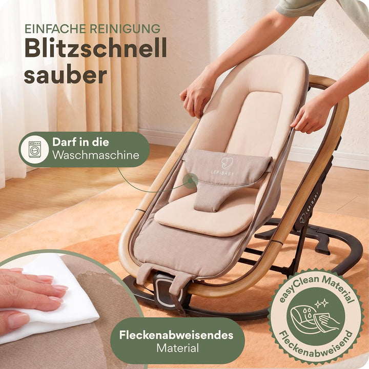 FlexiBu Babywippe Faltbar &amp; Verstellbar | Baby Wippe Neugeborenen bis 12 Monate | Bouncer Newborn-Ei