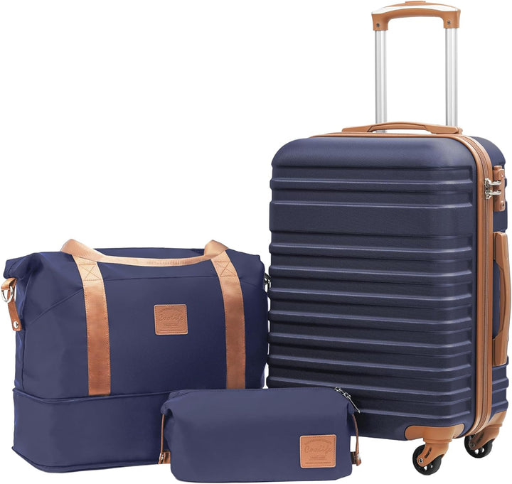 COOLIFE Koffer Trolley Koffer Reisekoffer von ABS Hartschalen Trolley 4 Rollen TSA-Schloss Der Koffe