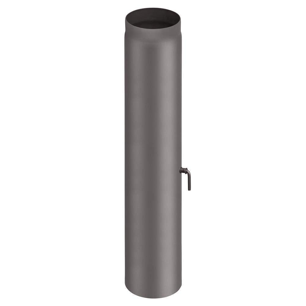 Rauchrohr Ø150mm Rohrelement 1000mm mit Drosselklappe gussgrau Ofenrohr Kaminrohr Rauchrohr 1000mm m