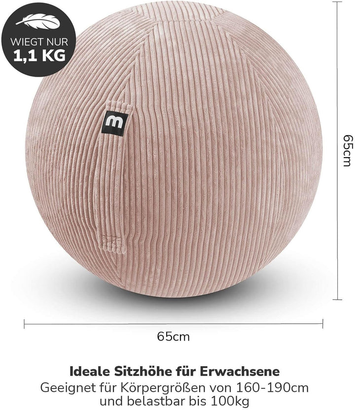 mokebo Stoff Sitzball Büro ergonomisch 'Der Sportliche', Sitzball mit Pumpe oder Pezziball mit Stoff