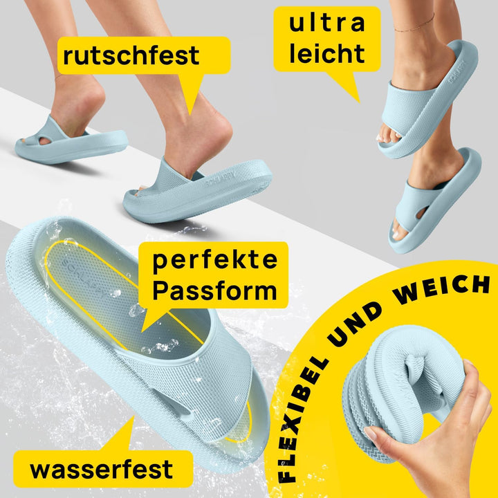 SCHLAPPY Original Badeschuhe für Damen&Herren, Nachhaltige Badelatschen&Wolkenschuhe Umweltfreundlic