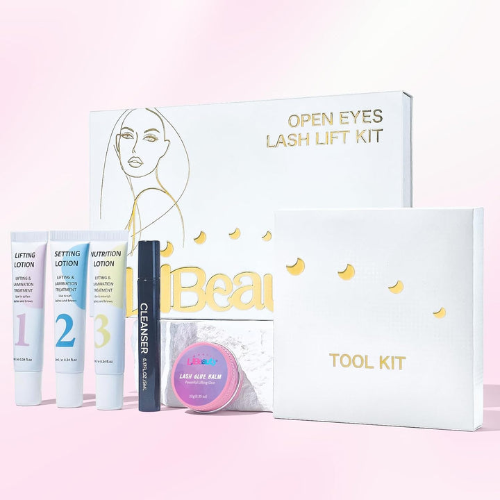Libeauty Wimpernlifting Set, Lash Lifting Set und Lash Lift Kit mit Open-Eye Wimpernlifting Pads, Au