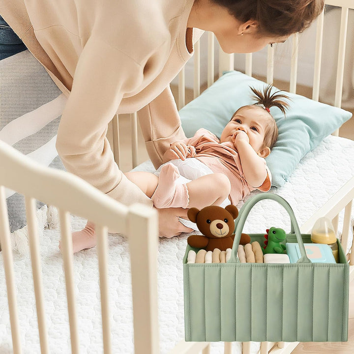 Zyluniy Baby Wickel Organizer für Wickelutensilien, Baby Windel Caddy Organizer, Windel Caddy mit Fä