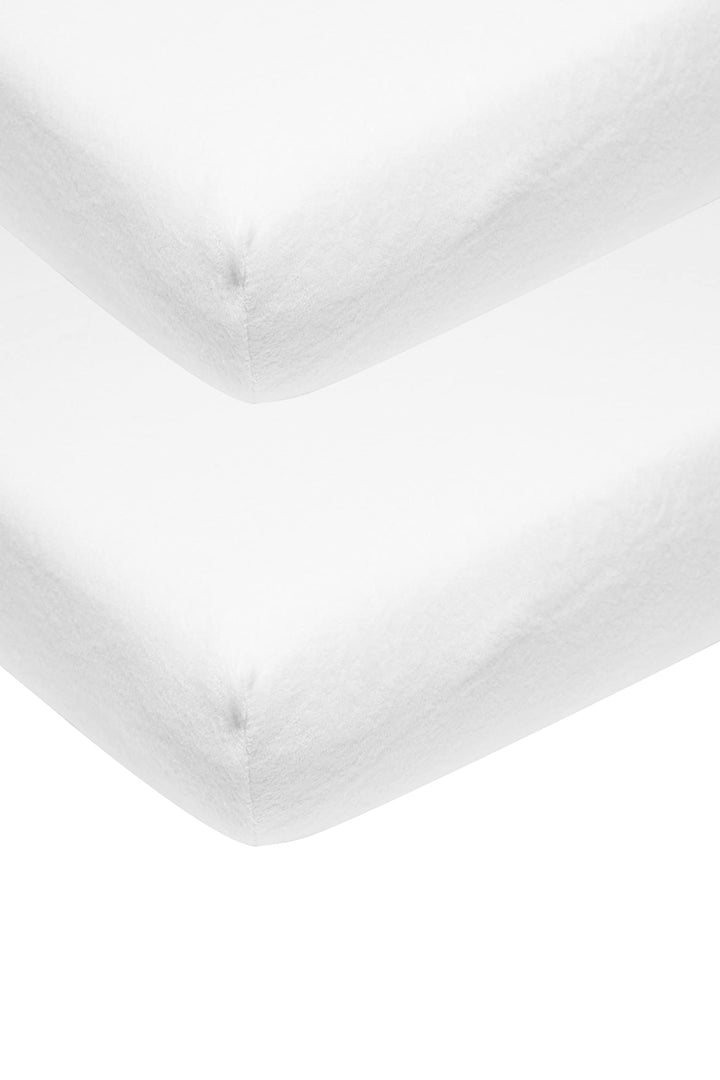 Meyco Baby Molton Stretch Spannbettlaken - 2er Pack - 50x90cm - wasserabsorbierender Matratzenschone