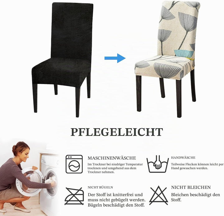 Lydevo Stuhlhussen 6er Set Stretch Moderne Stuhlhussen für Esszimmerstühle Stuhlhussen für Schwingst