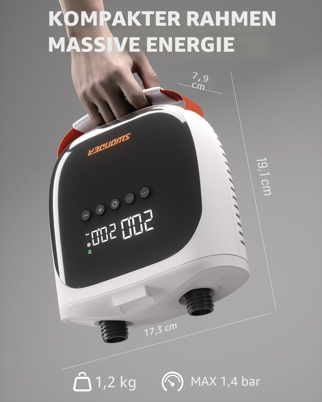Swonder SUP-Pumpe, 30% Schnellere Inflation SUP Pumpe Elektrisch, Kompakte & Leichte Elektrische Luf