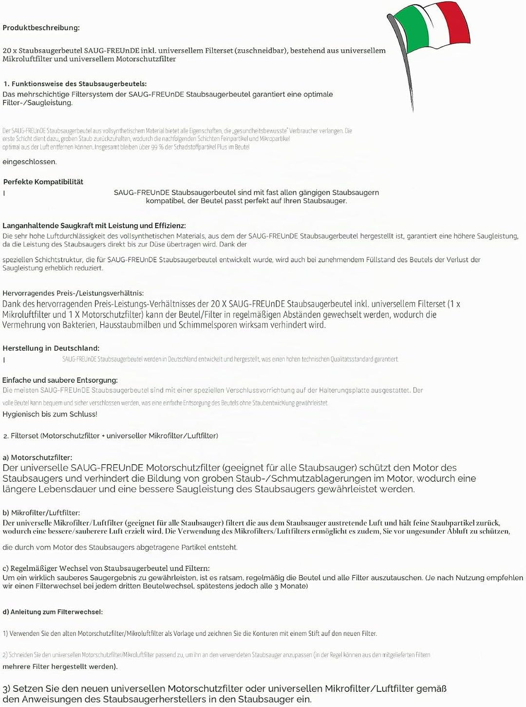 SAUG-FREUnDE | 20 Staubsaugerbeutel für BOSCH Serie 6, BGB6MPOW, BGB6PET2, BGB6SIL1, BGB6X300, BGB6X