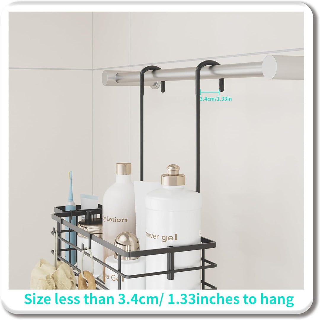 HapiRm Duschregal zum Hängen Duschablage Hängend - 2-Tier Duschablage zum Hängen mit Haken und Zahnb
