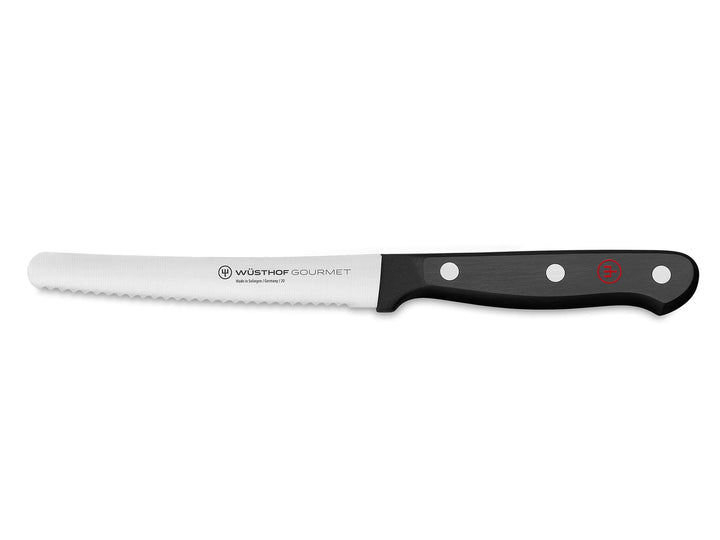 WÜSTHOF Gourmet Brötchenmesser 12 cm, Schwarz Brötchenmesser 12 cm Schwarz, Brötchenmesser 12 c