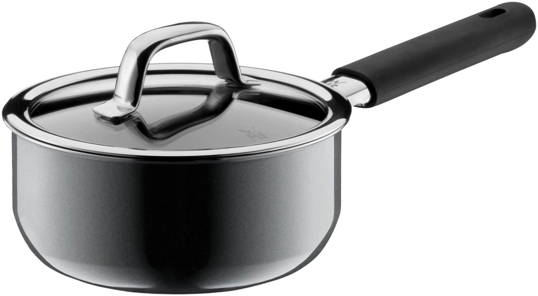 WMF Fusiontec Mineral Stielkasserolle mit Glasdeckel 16 cm, Kochtopf klein 1,3l, Induktion, High-Tec
