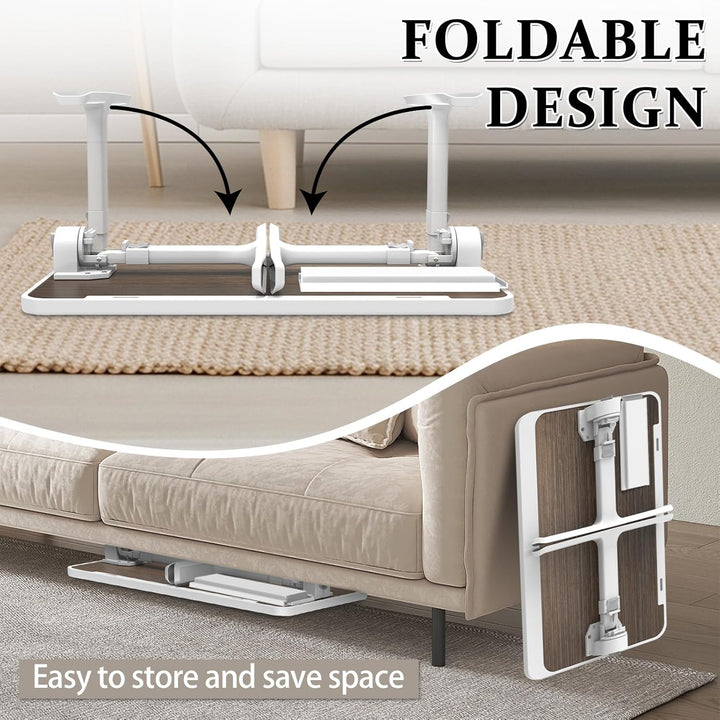 Klappbarer Laptoptisch mit Schublade, LED & Ventilator – Höhenverstellbarer Schreibtisch für Bett, S