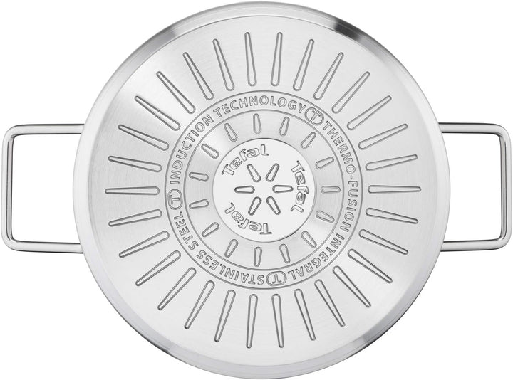 Tefal Nordica H852SA55 Stahl-Topfset mit Deckel 10-teilig, Topf: 18/20/24 cm, Kochtopf hoch 22cm, Ro