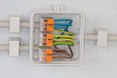 intervisio Sortimentsbox mit WAGO Klemmen 25 Stück Set Sortiment 10x 221-412 | 10x 221-413 | 5x 221-