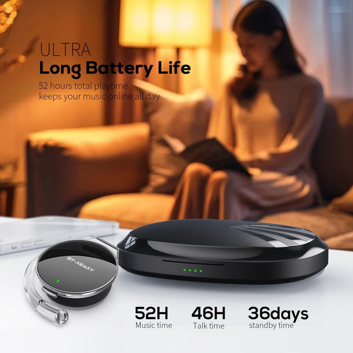 Open Ear Kopfhörer mit Mikrofon Bluetooth 5.4-52 Std Spielzeit, Kabelloses Over Ear Kopfhörer für Sp