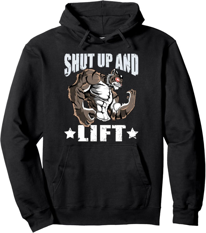 Tiger Powerlifter Strongman Halt die Klappe und heben Sie Workout Gym Pullover Hoodie