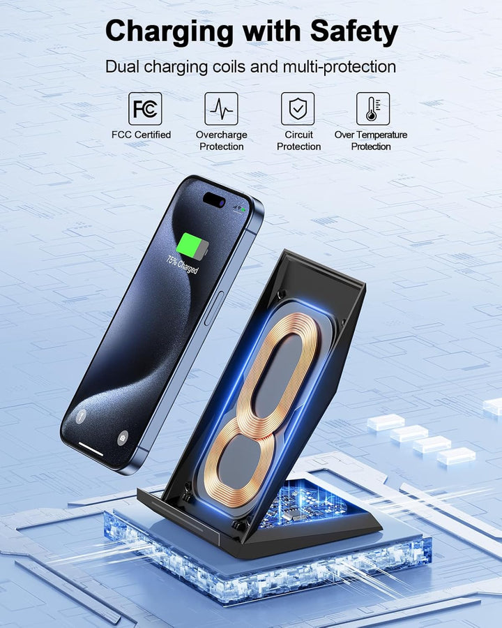 NANAMI Wireless Charger, 2-Pack 15W induktive ladestation für Samsung Galaxy S26 S25 S24 S23 S22 S21