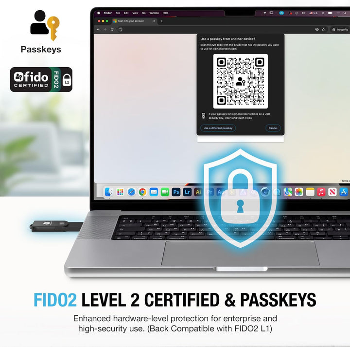 Thetis Pro-C FIDO2 (L2) Sicherheitsschlüssel Passkey Gerät mit USB C & NFC, TOTP/HOTP Authenticator