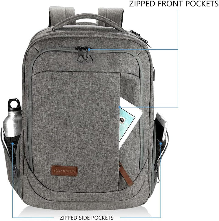 KROSER Laptop Rucksack Schulrucksack 17,3 Zoll Reiserucksack Handgepäck Tagesrucksack Wasserabweisen