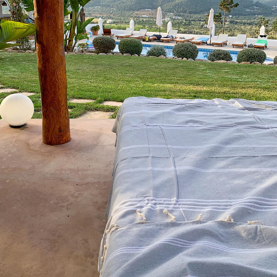SOLTAKO Fouta Bali Premium XXL, Pastellgrau, 200/300cm, Pastellgrau 200/300cm