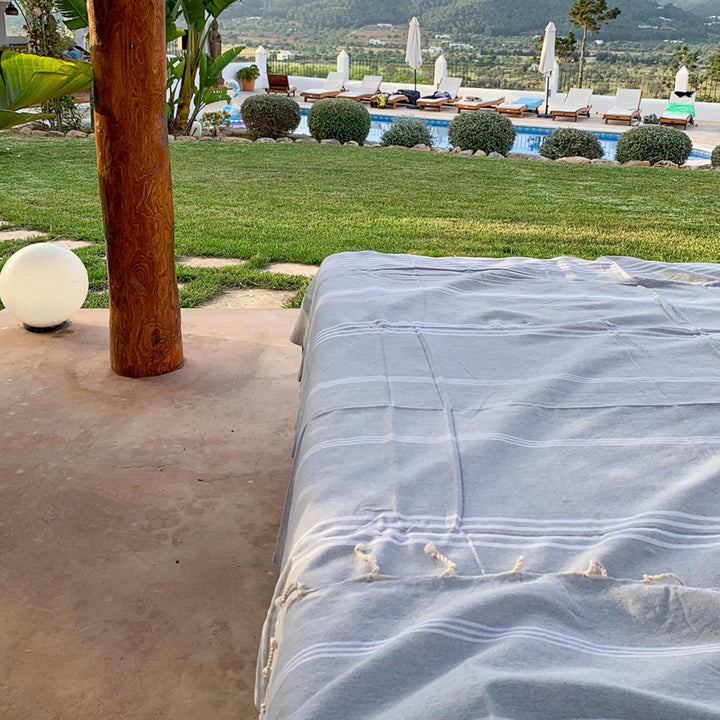 SOLTAKO Fouta Bali Premium XXL, Pastellgrau, 200/300cm, Pastellgrau 200/300cm