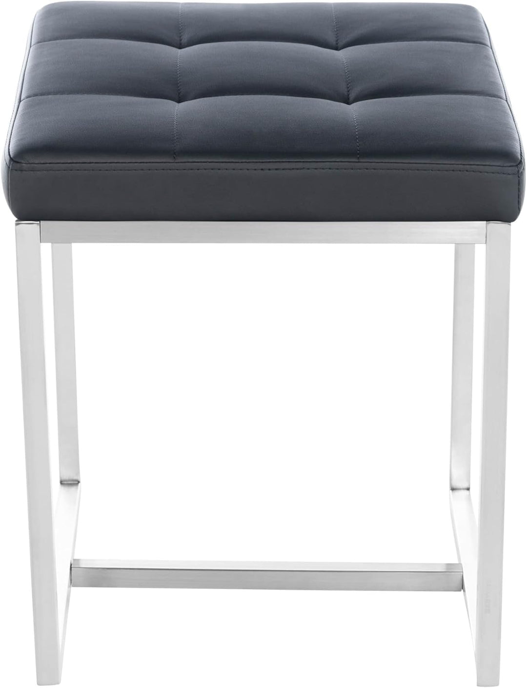 CLP 2er Set Edelstahl-Sitzhocker Barci Kunstleder I Moderne Hocker Mit Hochwertiger Polsterung Und B