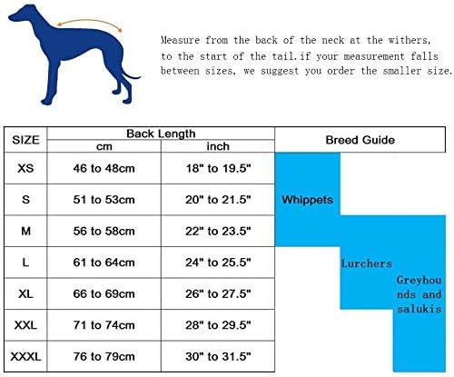 MOREZI Windhund-Wintermantel, Whippet-Mantel mit gepolstertem Fleece-Futter, Wasserabweisende Hundej