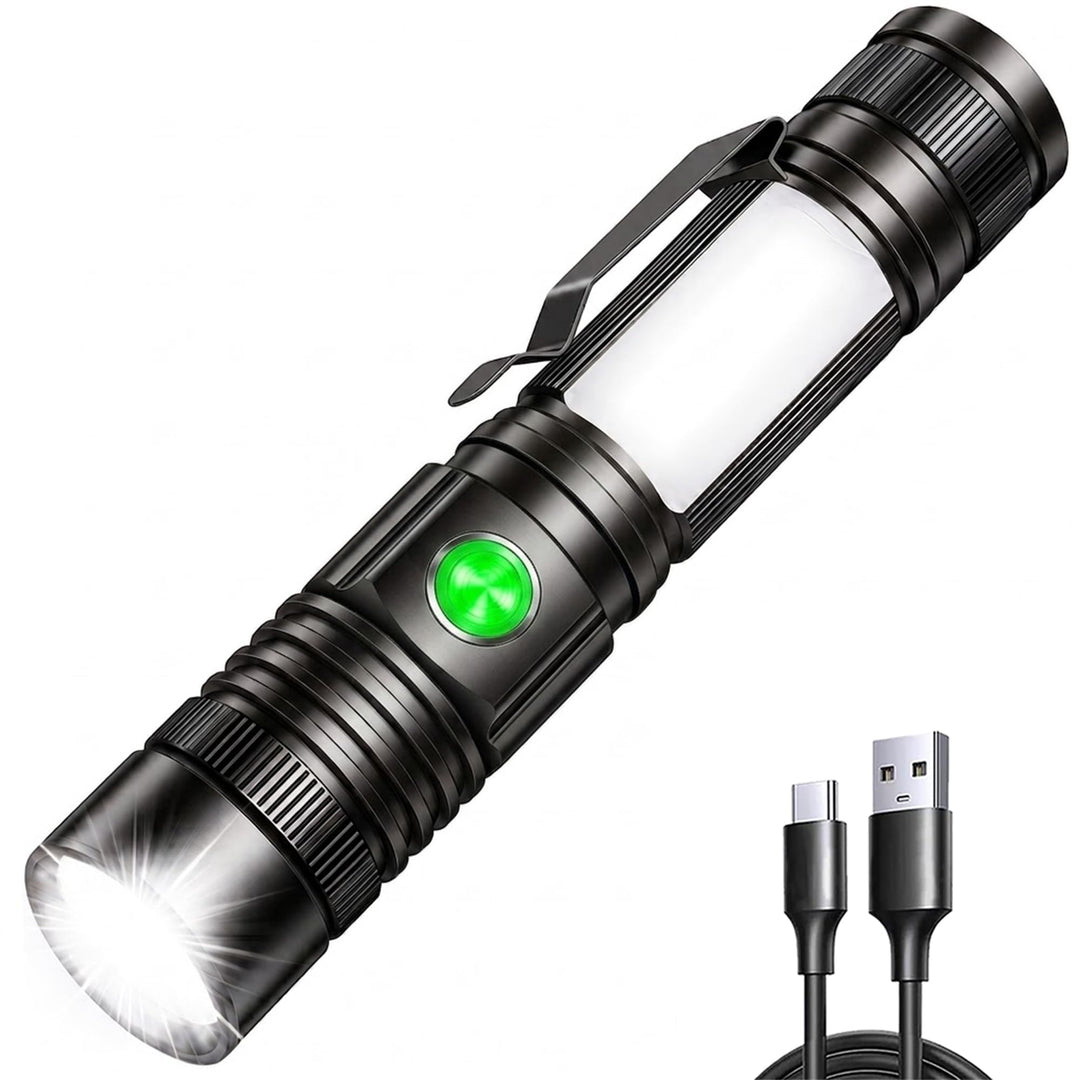 REHKITTZ LED Taschenlampe Extrem Hell 2000 Lumen,(mit 2500mAh Akku) Wiederaufladbare Taschenlampe LE