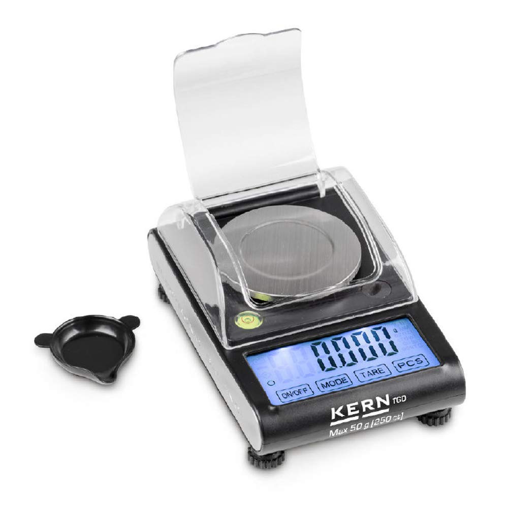 Kern &amp; Sohn Taschenwaage TGD 50-3CS05 (Wägebereich: 50 g, Ablesbarkeit: 0,001 g, 4-Tasten-Bedienung,
