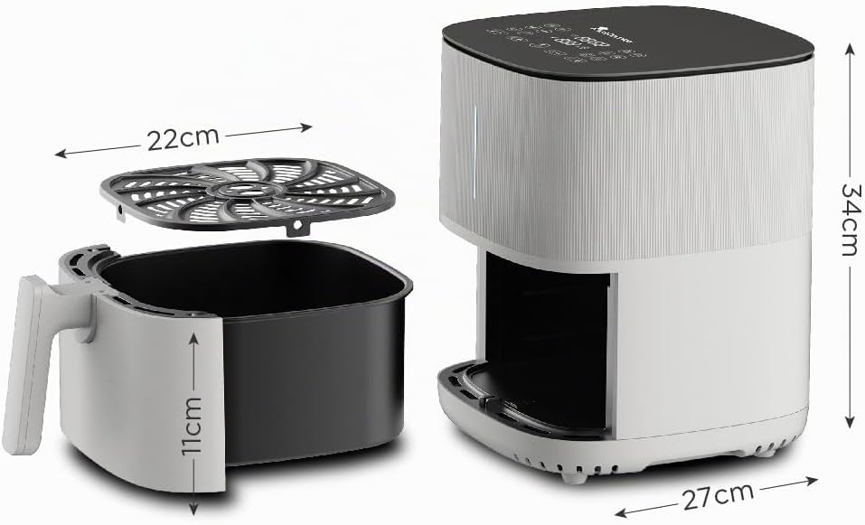 MasterPRO BY CARLO CRACCO - Luftfritteuse 1500W 5L - 12 Programme - LED Touch Control - App Steuerun