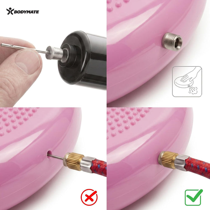 BODYMATE Ballsitzkissen inkl. Pumpe 34cm Durchmesser - Balance-Kissen, Luftkissen, Balance Pad, Nopp
