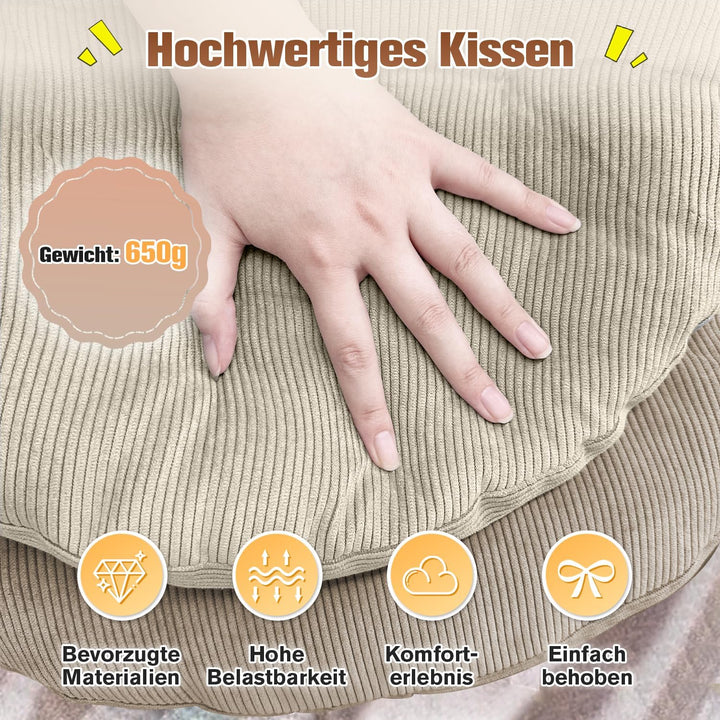Sitzkissen Rund 35cm Dicke 6cm 1 Stück Bodenkissen Rund Sitzpolster Stuhlauflage Sitzpolster Stuhlki