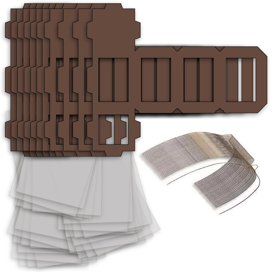 CREATIV DISCOUNT Laternen Bastelset für Eckige Laternen Braun, 10 braune Rohlinge, 10 Laternenbügel,