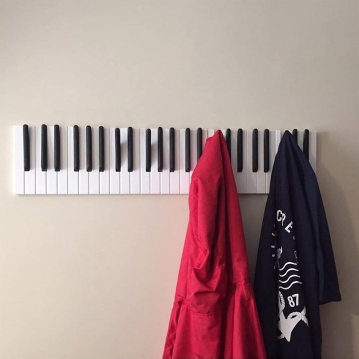 GMMH Design Wandgarderobe Kleiderhaken Hakenleiste 16 Haken Klavier Garderobe Piano NEU