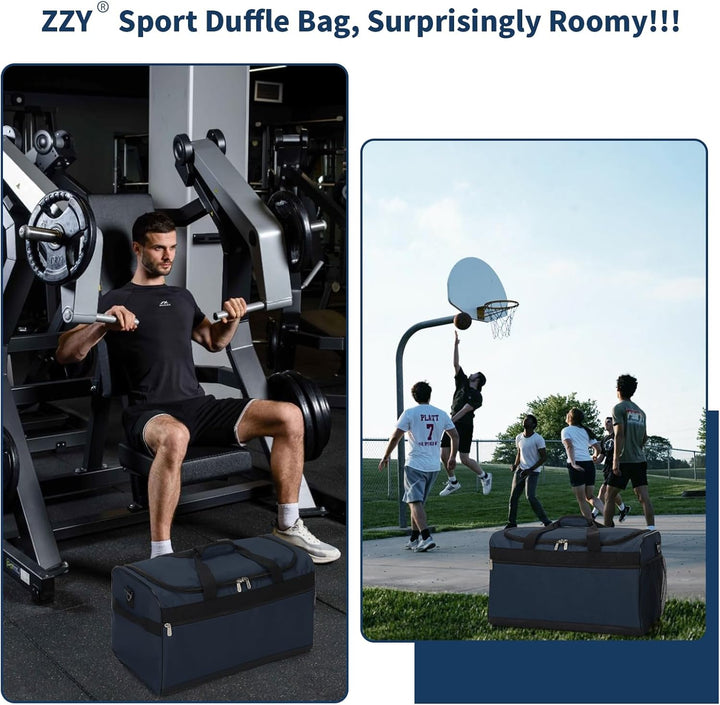 Sporttasche Reisetasche Fitness Tasche mit Schultergurt Wochenendtasche für Damen und Herren (Marine