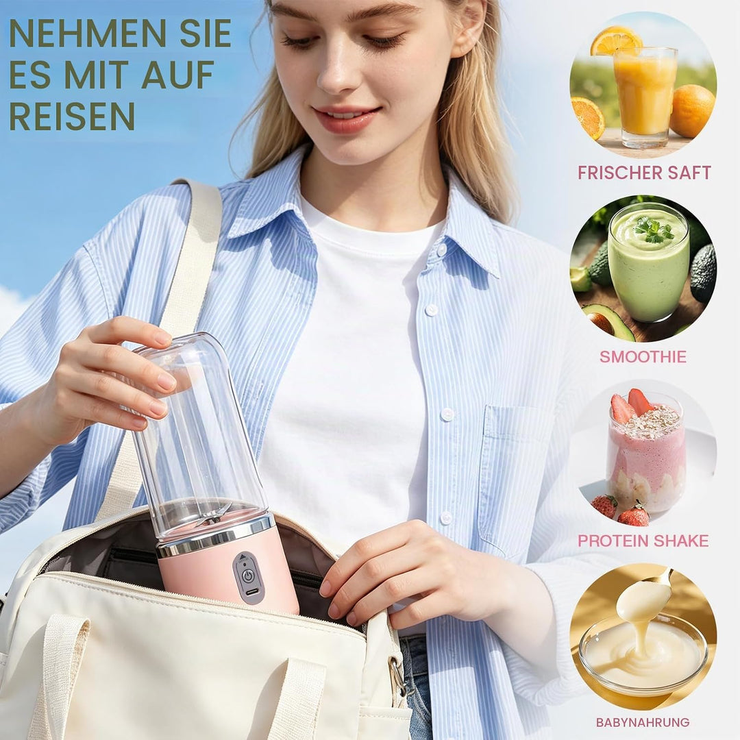 Foreverup Tragbarer Mixer, Maker to Go Mini-Standmixer, Smoothie Maker, Portabler Elektrischer Saftp