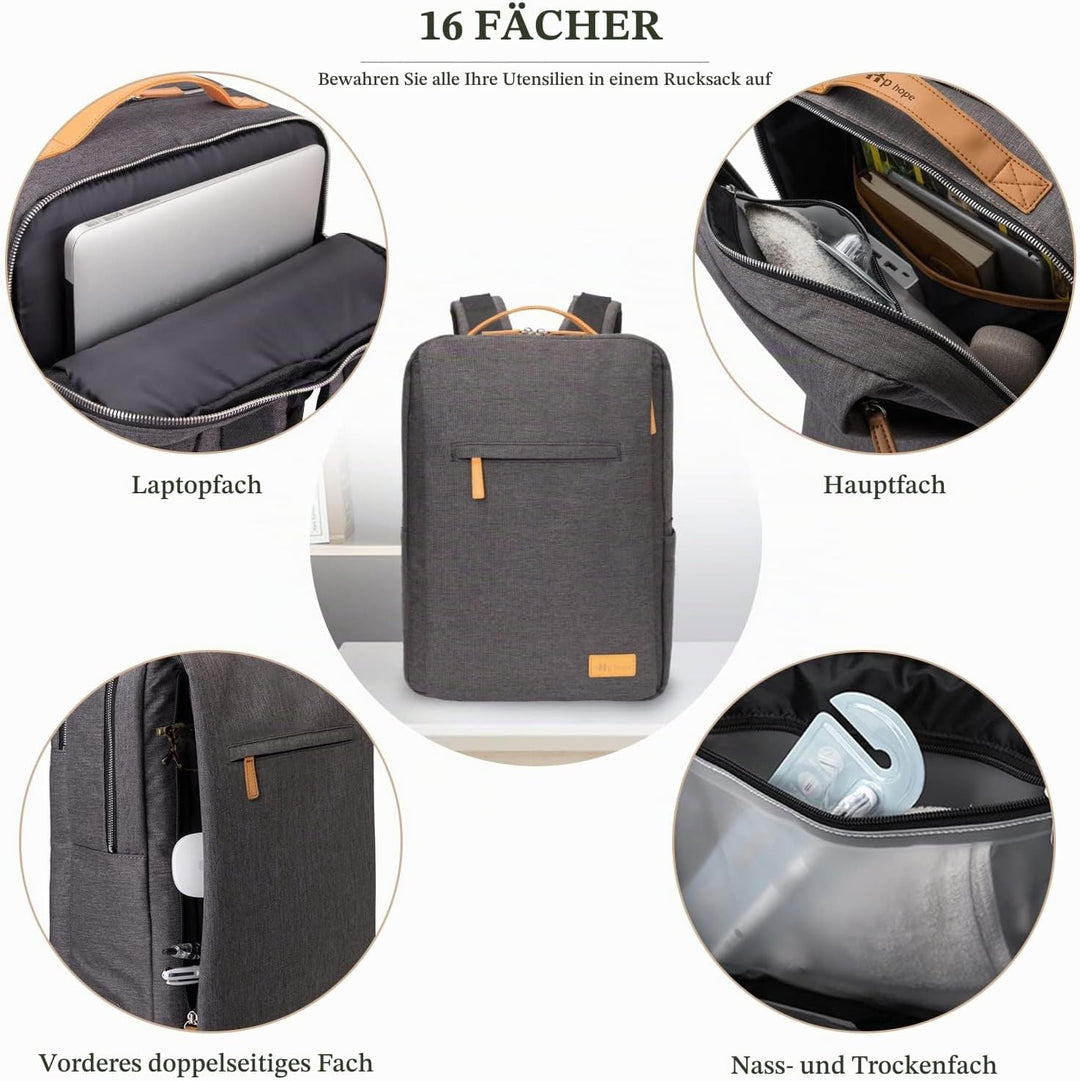 Hp hope Laptop Rucksack Business Rucksack Damen, Rucksäcke Herren 15,6 Zoll Laptop, 22L Handgepäck R