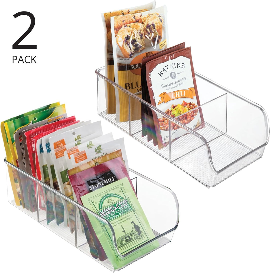 mDesign Küchen Organizer – Aufbewahrungsbox für Tütensuppen, Gewürzmischungen etc. – Gewürzregal aus