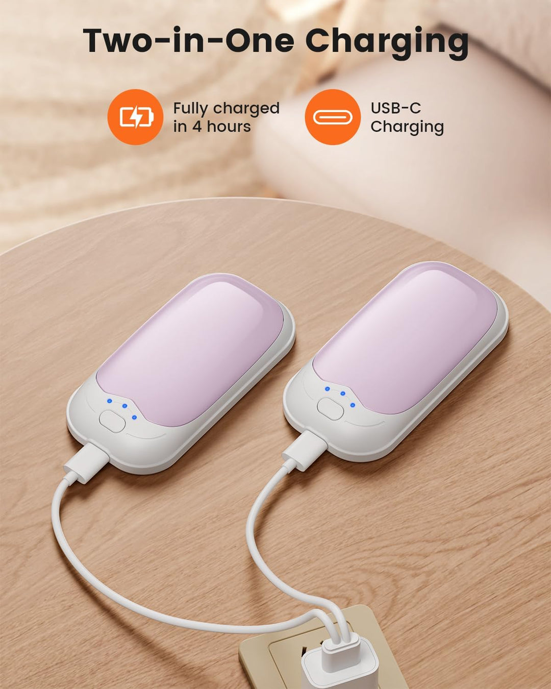 gabless Handwärmer Wiederaufladbar 2er, Elektrisch Handwärmer USB Tragbarer Handwärmers im Taschenfo