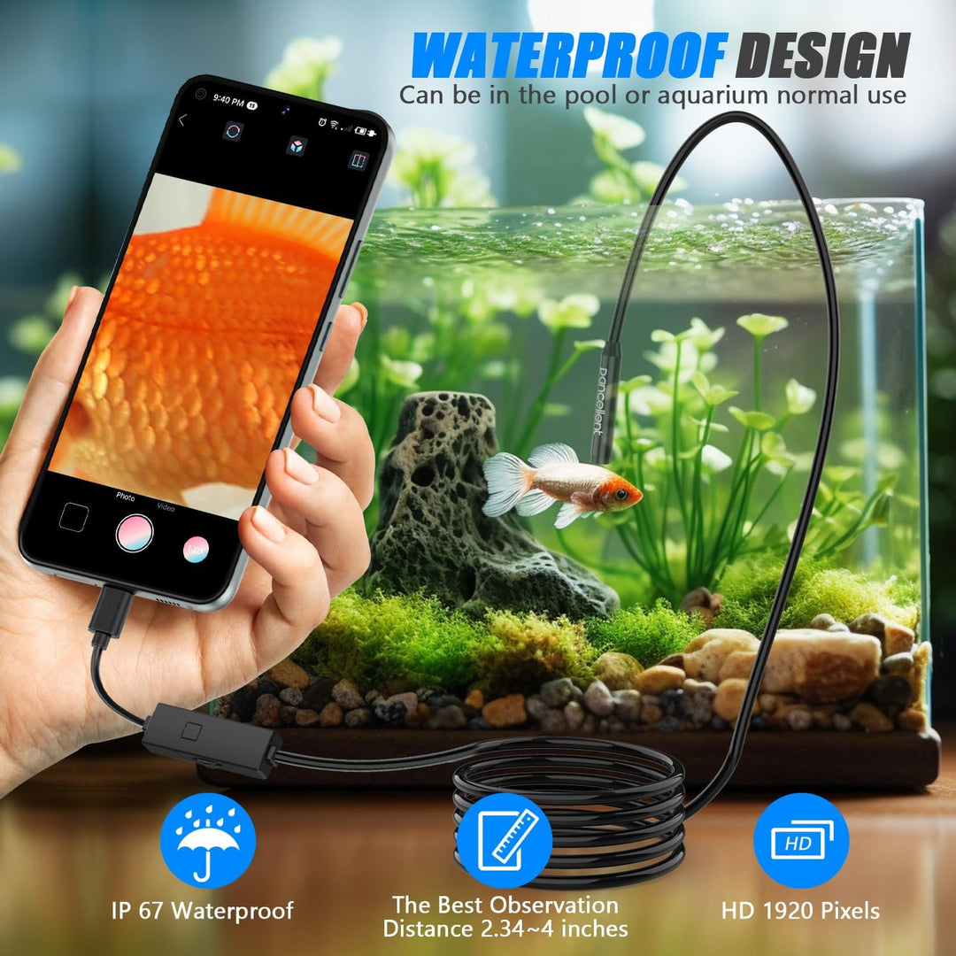 1920P HD Dual Lens Snake Inspection Endoskop, Pancellent Typ C Endoskop, Scope Kamera mit 8 LED Leuc
