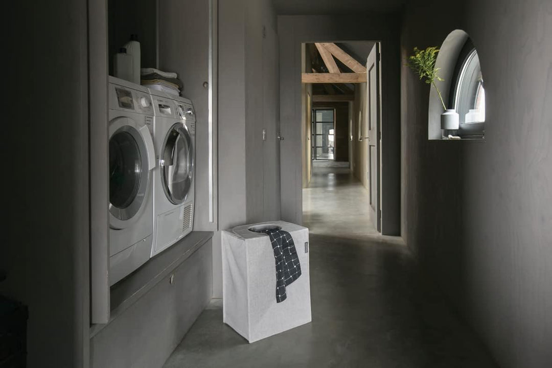 Brabantia - Wäschesack - Quick-Drop-Öffnung - Robuste Textilsack - Platzsparend - Der Deckel lässt s